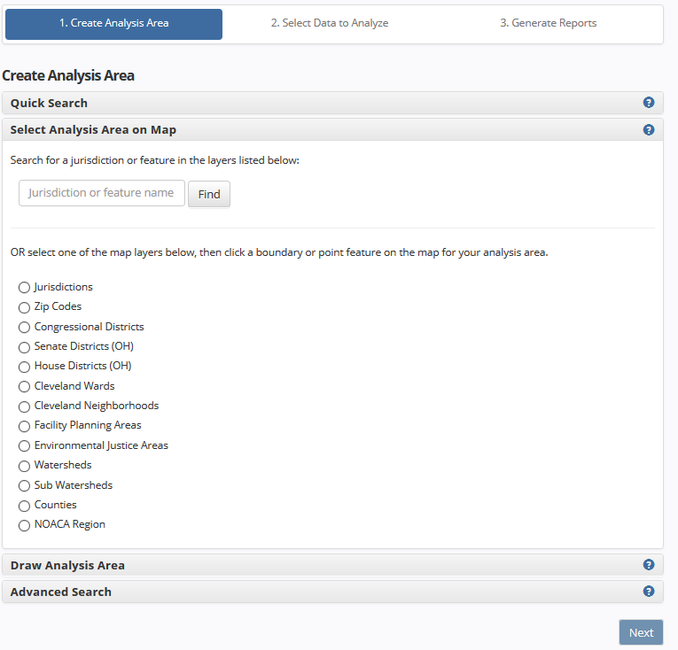 Data Analysis & Reporting Tool | Analysis Area